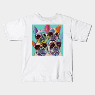 Colorful Cool Dog French Bulldog Vibes! Kids T-Shirt